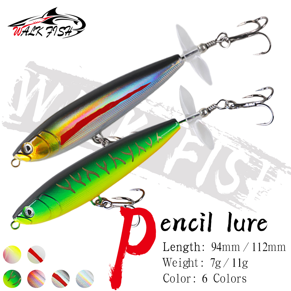 Fishing Lure Buzzbait - ウォークフィッシュ 7g/11g ペンシルベイト ソルトウォーター用 回転プロペラ付き リバー用