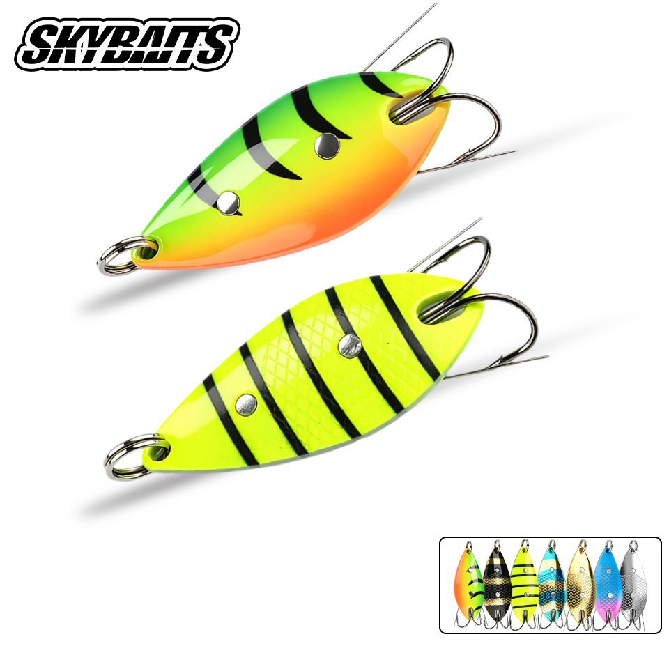 Fishing Lure Spoon - SKYBAITS 51mm 13g マイクロスプーンベイト。トラウト用スプーンルアー。金属製シングルフック。淡水用。マイクロベールススピナールアー。合成素材。