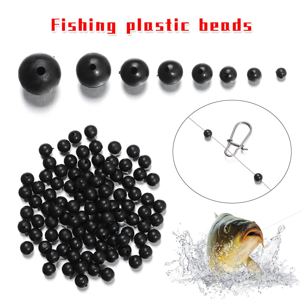 100ピース/ロットビーズスペースストッパー黒3ミリメートル - Fishing Lure Accessories のレビューと価格