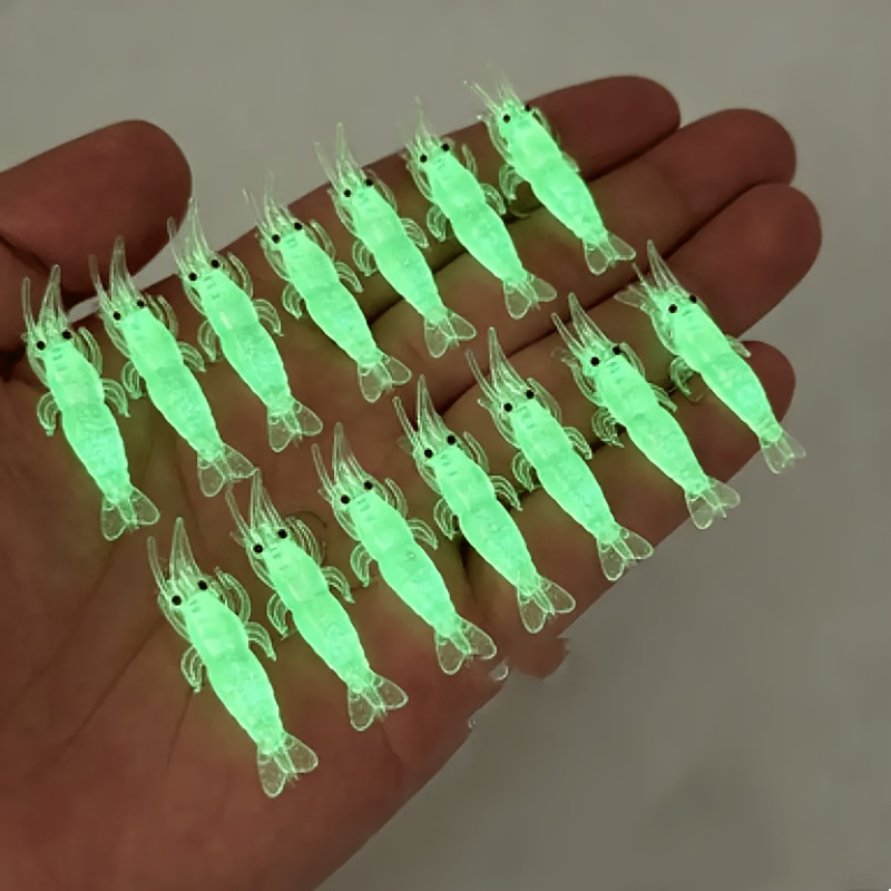 10個入り、発光するエビ型の釣り用ルアー。フック付きのソフト - Fishing Lure Soft Plastic のレビューと価格